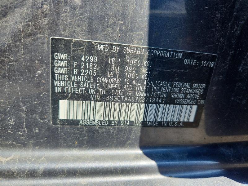 Продажа на аукционе авто 2019 Subaru Impreza, vin: 4S3GTAA67K3719441, номер лота: 63555076