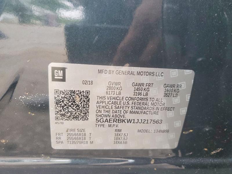 Продажа на аукционе авто 2018 Buick Enclave, vin: 5GAERBKW1JJ217563, номер лота: 63708676