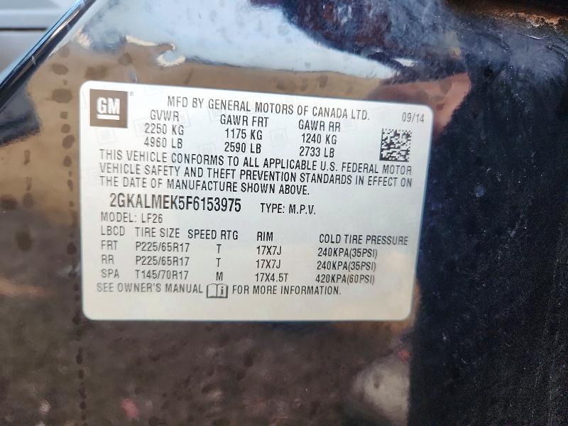 Продажа на аукционе авто 2015 Gmc Terrain, vin: 2GKALMEK5F6153975, номер лота: 63861216