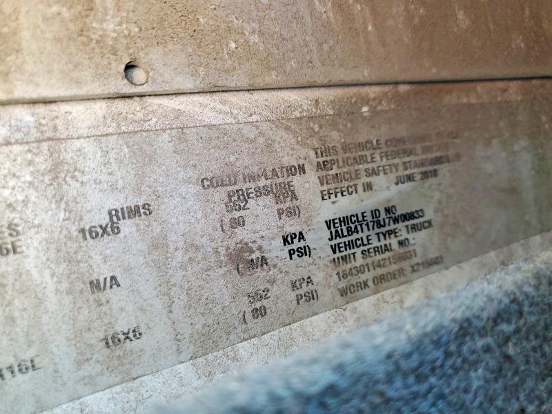 63482866 :رقم المزاد ، JALB4T178J7W00833 vin ، 2018 Isuzu Npr مزاد بيع
