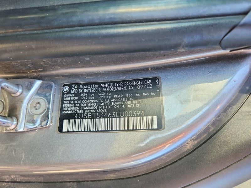 Aukcja sprzedaży 2003 Bmw Z4, vin: 4USBT53463LU00394, numer aukcji: 65224236