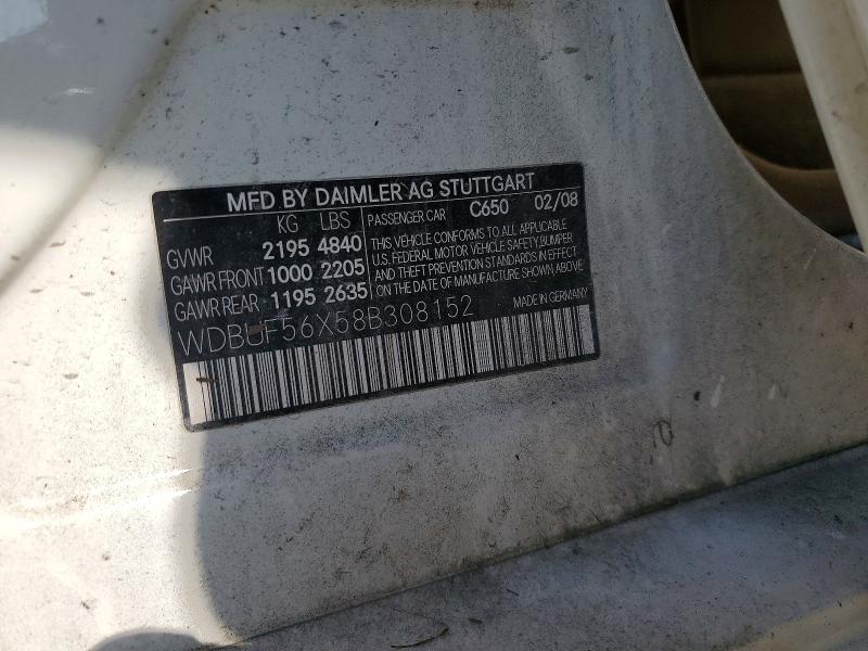 Продаж на аукціоні авто 2008 Mercedes-benz E, vin: WDBUF56X58B308152, номер лоту: 66060886