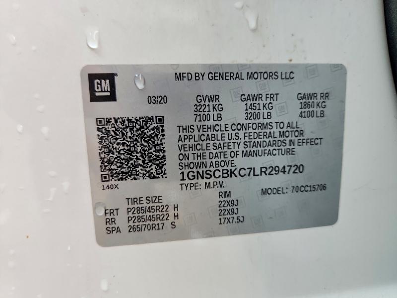 Aukcja sprzedaży 2020 Chevrolet Tahoe, vin: 1GNSCBKC7LR294720, numer aukcji: 66637016