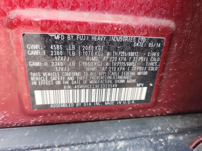 65546806 :رقم المزاد ، 4S4BRCLC9E3323549 vin ، 2014 Subaru Outback مزاد بيع