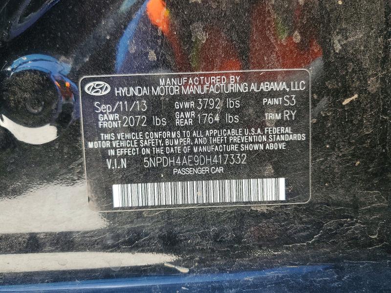 Aukcja sprzedaży 2013 Hyundai Elantra, vin: 5NPDH4AE9DH417332, numer aukcji: 65755306