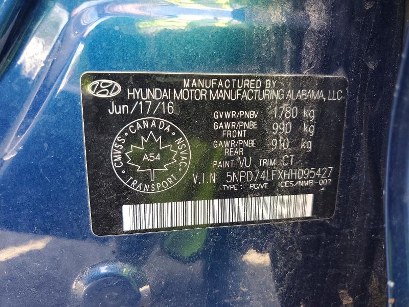 Продажа на аукционе авто 2017 Hyundai Elantra, vin: 5NPD74LFXHH095427, номер лота: 64463596