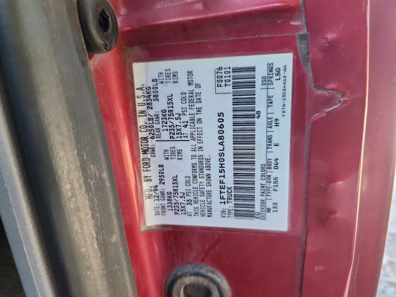 Aukcja sprzedaży 1995 Ford F150, vin: 1FTEF15H0SLA80605, numer aukcji: 67204916