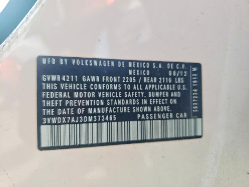 Продаж на аукціоні авто 2013 Volkswagen Jetta, vin: 3VWDX7AJ3DM373465, номер лоту: 66618576