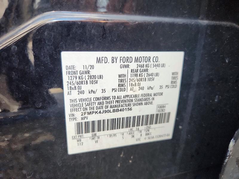Продажа на аукционе авто 2020 Ford Edge, vin: 2FMPK4J90LBB40156, номер лота: 63832346