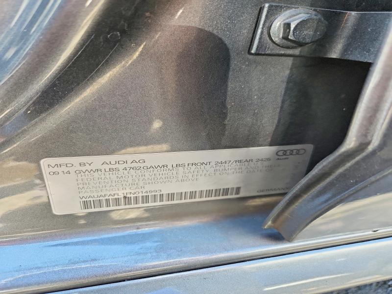 2015 Audi A4 მანქანა იყიდება აუქციონზე, vin: WAUAFAFL1FN014993, აუქციონის ნომერი: 63370436