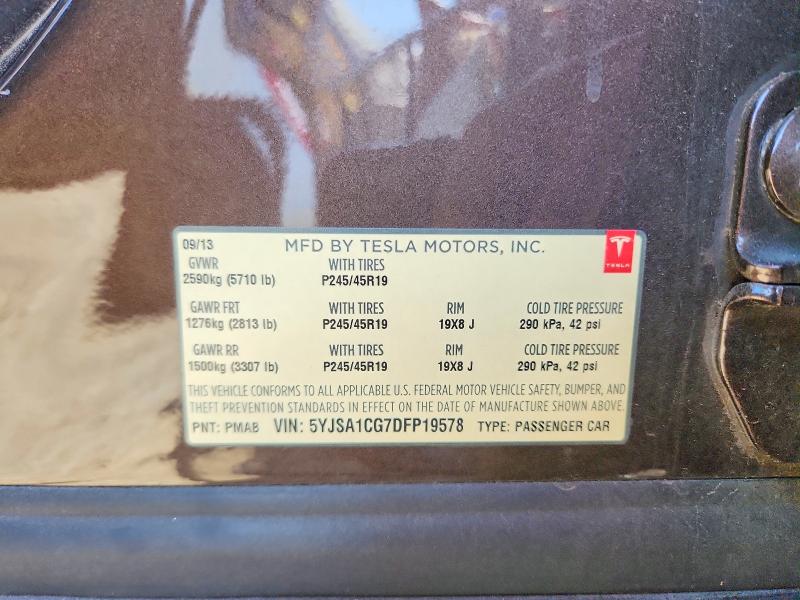 Aukcja sprzedaży 2013 Tesla Model S, vin: 5YJSA1CG7DFP19578, numer aukcji: 65866866