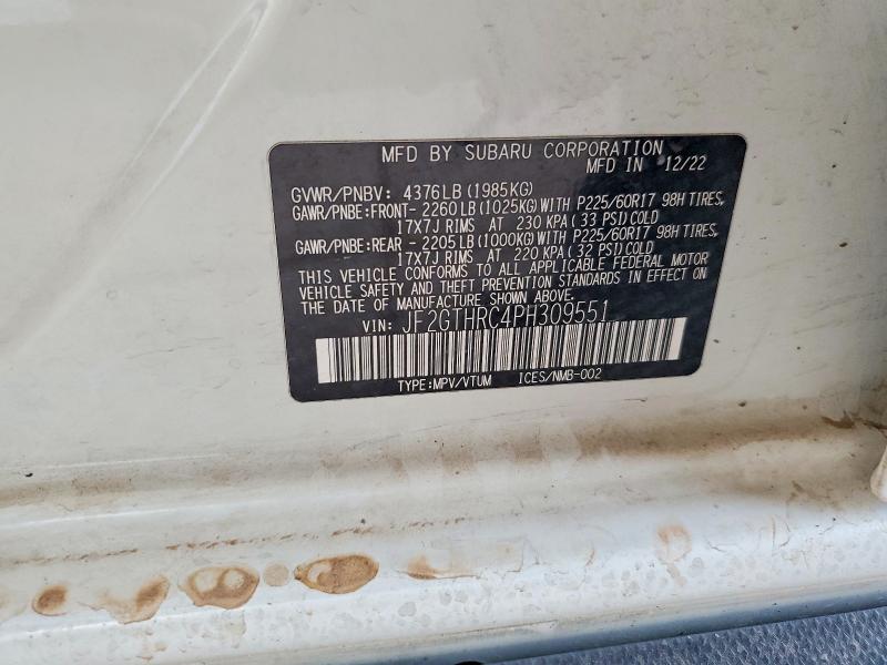 63772366 :رقم المزاد ، JF2GTHRC4PH309551 vin ، 2023 Subaru Crosstrek مزاد بيع