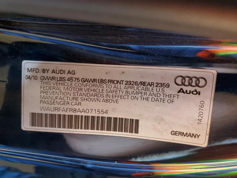 Aukcja sprzedaży 2010 Audi A5, vin: WAURFAFR8AA071554, numer aukcji: 66998506