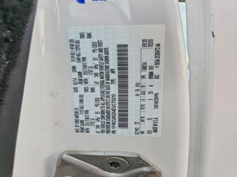 2014 Ford Escape მანქანა იყიდება აუქციონზე, vin: 1FMCU9GX4EUC70210, აუქციონის ნომერი: 66719606