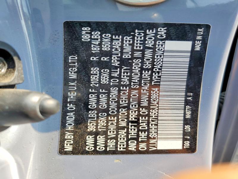 Aukcja sprzedaży 2018 Honda Civic, vin: SHHFK7H56JU428654, numer aukcji: 64029216