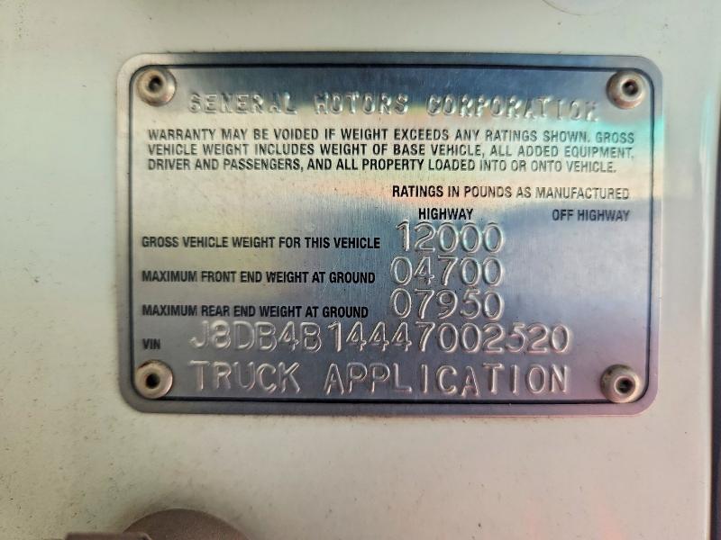 Aukcja sprzedaży 2004 Gmc W3500, vin: J8DB4B14447002520, numer aukcji: 63763546