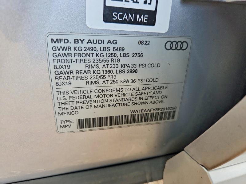 64029386 :رقم المزاد ، WA1EAAFY8P2019250 vin ، 2023 Audi Q5 مزاد بيع