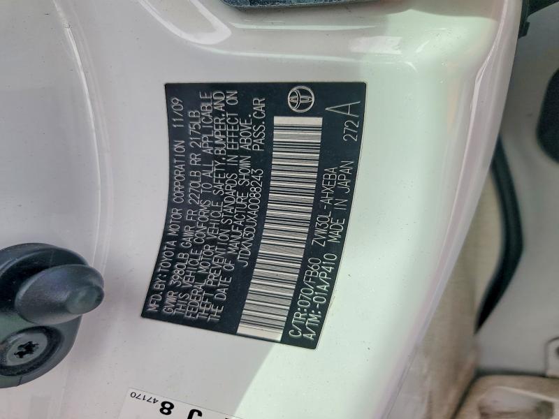 66083046 :رقم المزاد ، JTDKN3DUXA0088243 vin ، 2010 Toyota Prius مزاد بيع