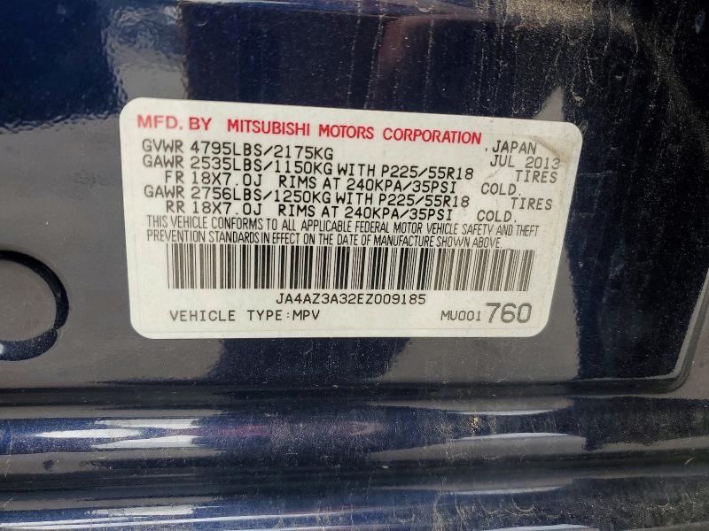 Aukcja sprzedaży 2014 Mitsubishi Outlander, vin: JA4AZ3A32EZ009185, numer aukcji: 66004156