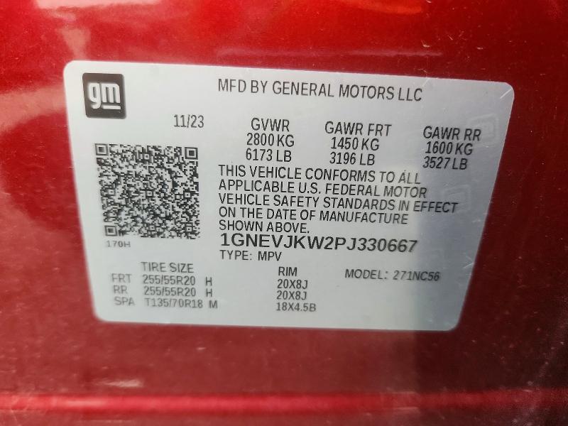 Aukcja sprzedaży 2023 Chevrolet Traverse, vin: 1GNEVJKW2PJ330667, numer aukcji: 64901446
