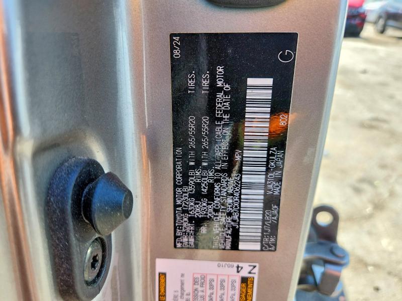 Aukcja sprzedaży 2024 Lexus Lx 600, vin: JTJAB7CX0R4062243, numer aukcji: 63745176