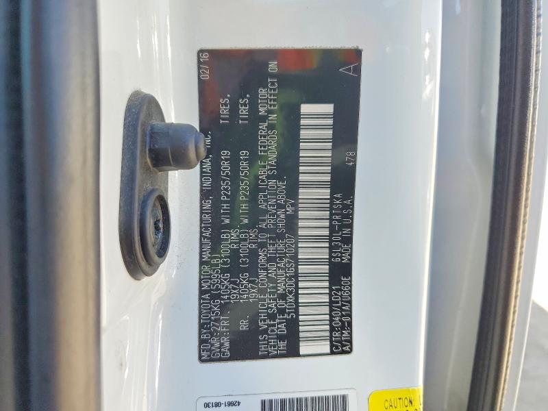 Продаж на аукціоні авто 2016 Toyota Sienna, vin: 5TDXK3DC1GS710207, номер лоту: 66192486