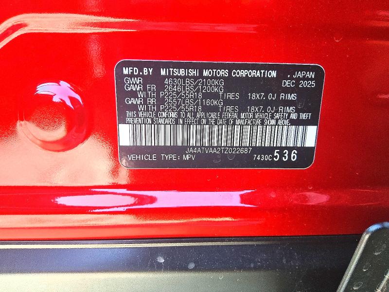 Aukcja sprzedaży 2026 Mitsubishi Eclipse Cross, vin: JA4ATVAA2TZ022687, numer aukcji: 63312296