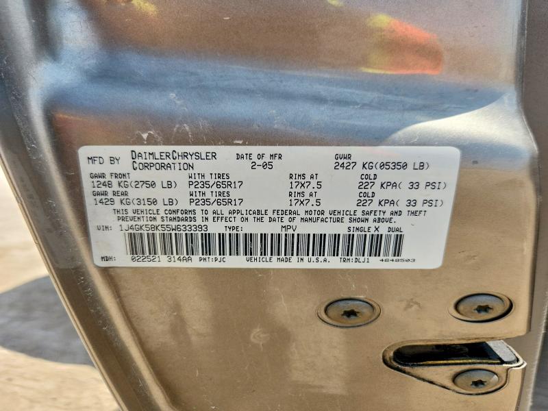 64299056 :رقم المزاد ، 1J4GK58K55W633393 vin ، 2005 Jeep Liberty مزاد بيع