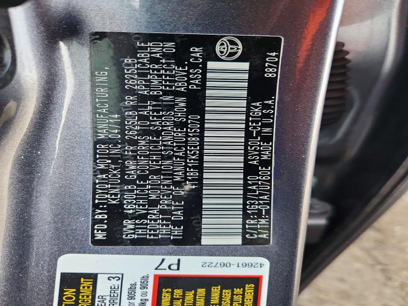 Продаж на аукціоні авто 2014 Toyota Camry, vin: 4T1BF1FK5EU815070, номер лоту: 64270266