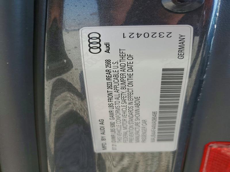 Aukcja sprzedaży 2021 Audi S4, vin: WAUB4AF44MA086486, numer aukcji: 63776296