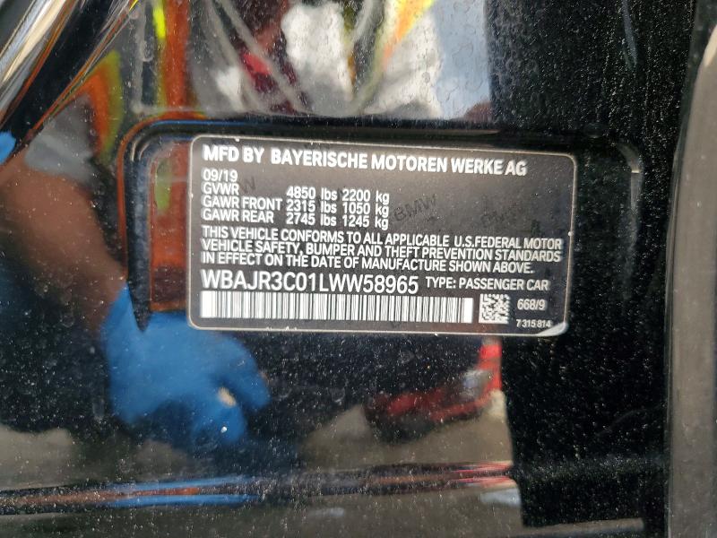 65625176 :رقم المزاد ، WBAJR3C01LWW58965 vin ، 2020 Bmw 530 مزاد بيع