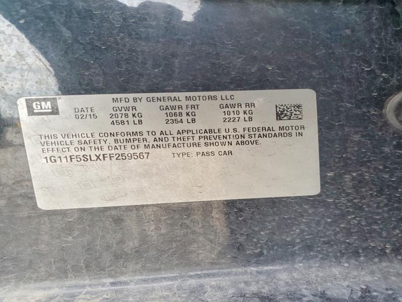 Продаж на аукціоні авто 2015 Chevrolet Malibu, vin: 1G11F5SLXFF259567, номер лоту: 66615236