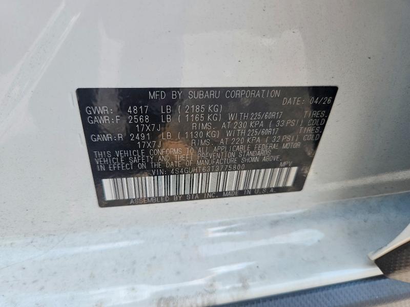 Aukcja sprzedaży 2026 Subaru Crosstrek, vin: 4S4GUHT63T3775800, numer aukcji: 64486096