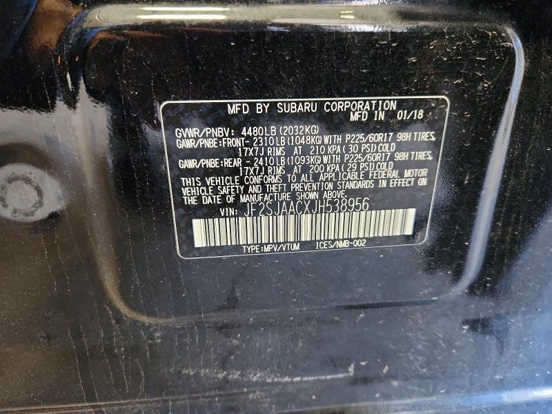 66643516 :رقم المزاد ، JF2SJAACXJH538956 vin ، 2018 Subaru Forester مزاد بيع