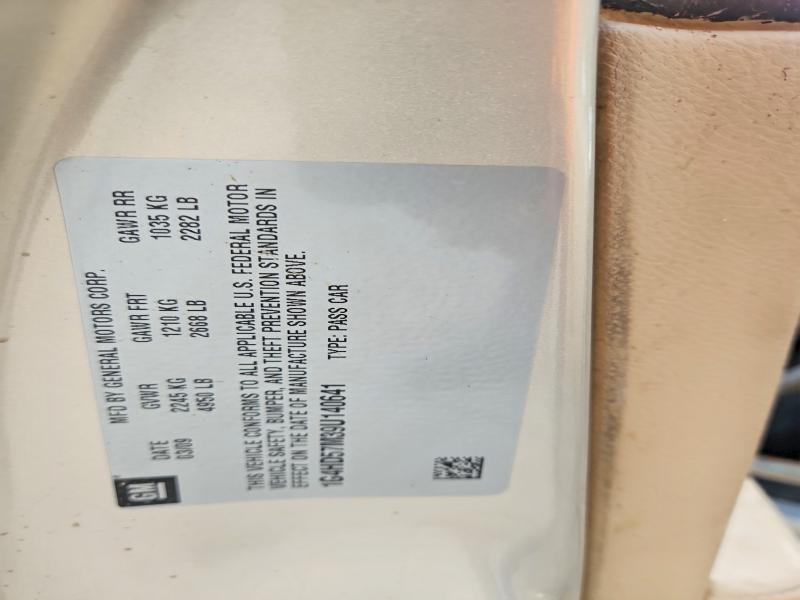 2009 Buick Lucerne მანქანა იყიდება აუქციონზე, vin: 1G4HD57M39U140641, აუქციონის ნომერი: 65851246