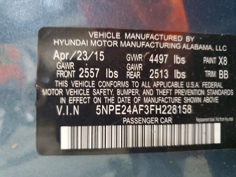 Продаж на аукціоні авто 2015 Hyundai Sonata, vin: 5NPE24AF3FH228158, номер лоту: 64211096