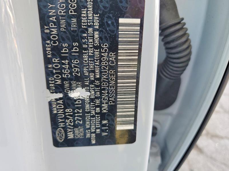 66221176 :رقم المزاد ، KMHGN4JB7KU289456 vin ، 2019 Genesis G80 مزاد بيع