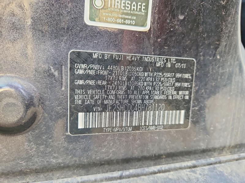 Продажа на аукционе авто 2011 Subaru Forester, vin: JF2SHCDC4BH781120, номер лота: 65539746