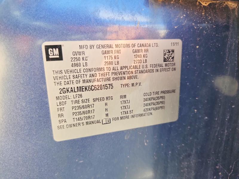64855206 :رقم المزاد ، 2GKALMEK6C6201575 vin ، 2012 Gmc Terrain مزاد بيع