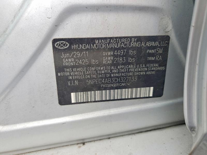 Продажа на аукционе авто 2012 Hyundai Sonata, vin: 5NPEC4AB3CH327133, номер лота: 63946936
