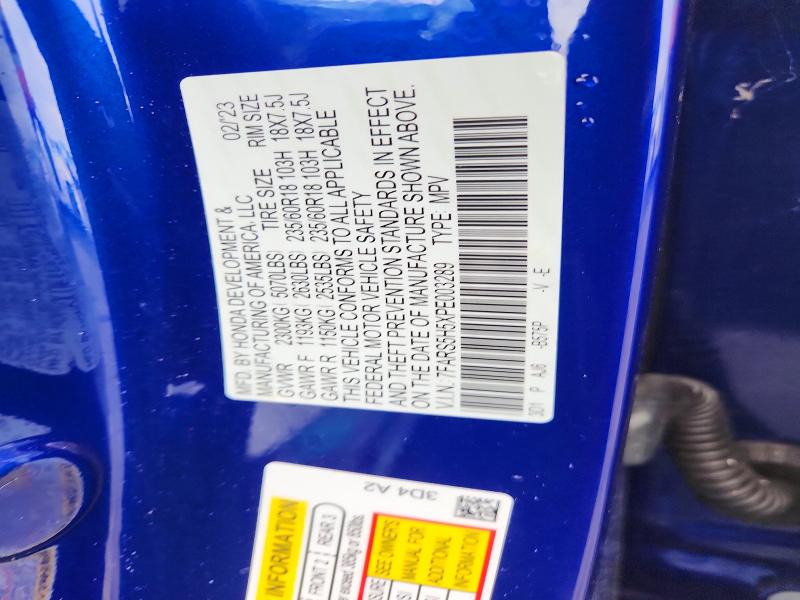 66701146 :رقم المزاد ، 7FARS5H5XPE003289 vin ، 2023 Honda Cr-v مزاد بيع