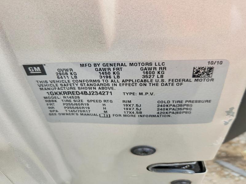 Продажа на аукционе авто 2011 Gmc Acadia, vin: 1GKKRRED4BJ234271, номер лота: 63866736
