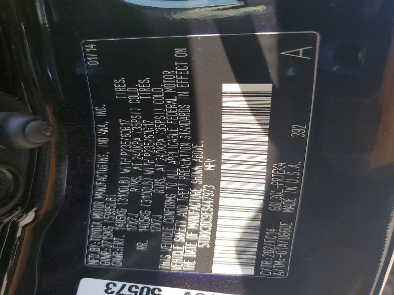 Aukcja sprzedaży 2014 Toyota Sienna, vin: 5TDKK3DC9ES447973, numer aukcji: 64119906