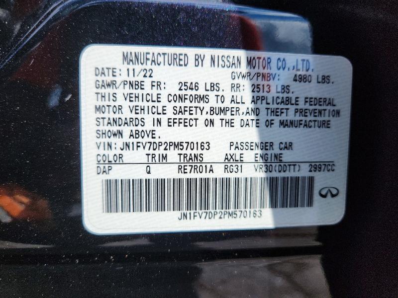 Продажа на аукционе авто 2023 Infiniti Q50, vin: JN1FV7DP2PM570163, номер лота: 63356326