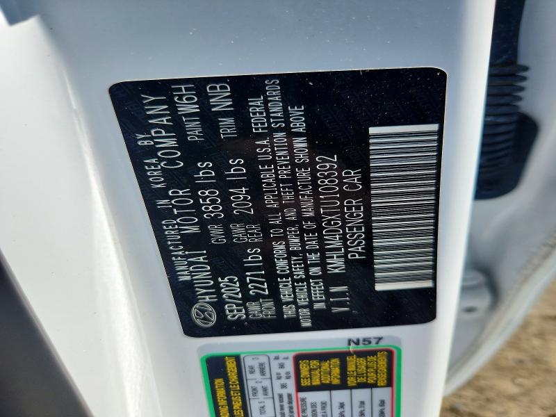 Aukcja sprzedaży 2026 Hyundai Elantra, vin: KMHLM4DGXTU108392, numer aukcji: 65657886