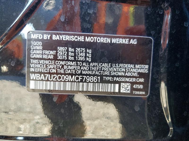 Aukcja sprzedaży 2021 Bmw 750, vin: WBA7U2C09MCF79861, numer aukcji: 64316986