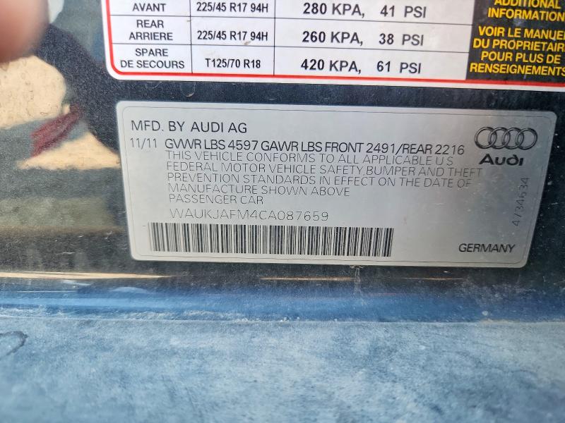 Продажа на аукционе авто 2012 Audi A3, vin: WAUKJAFM4CA087659, номер лота: 63550646