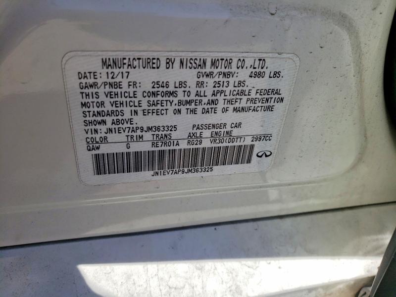 Aukcja sprzedaży 2018 Infiniti Q50, vin: JN1EV7AP9JM363325, numer aukcji: 66245266