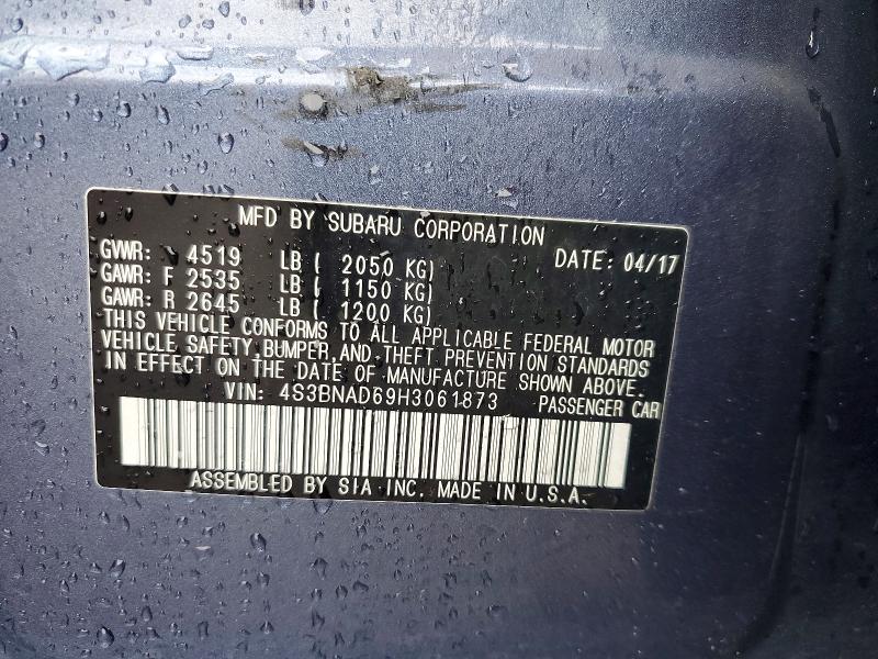 66696996 :رقم المزاد ، 4S3BNAD69H3061873 vin ، 2017 Subaru Legacy مزاد بيع