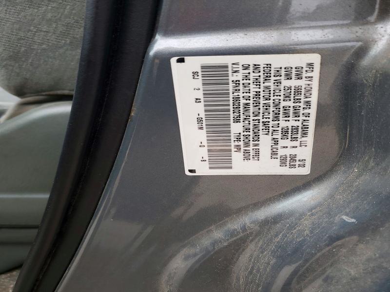 Aukcja sprzedaży 2002 Honda Odyssey, vin: 5FNRL18602B027586, numer aukcji: 66343706